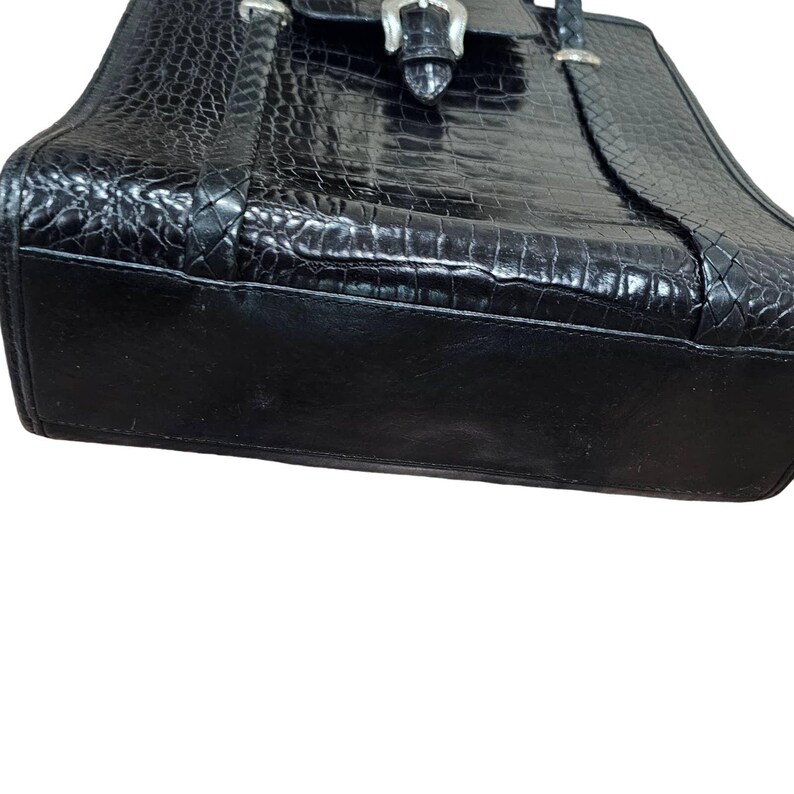 Brighton Vintage Croc svart läder Hobo-väska bild 6