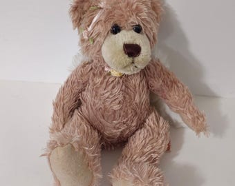 Primer y principal oso ángel de peluche marrón con alas blancas n.° 1304 de 8 pulgadas