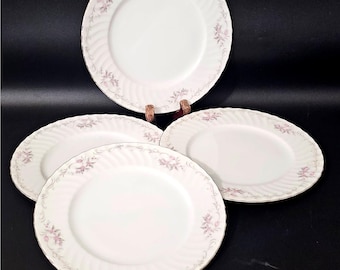 Platos Golden Standard de 10,5" para cena, de porcelana japonesa, color rosa, lote de 4