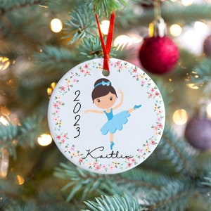 Ballerina Ornament, Girl Christmas Ballet Ornament, Customizable Ornament, Dance Ornament Personalized, 2023 Personalized Dancer Ornament