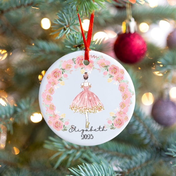 Ballerina Ornament, Girl Christmas Ballet Ornament, Customizable Ornament, Dance Ornament Personalized, Personalized Dancer Ornament, 2023