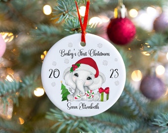 My First Christmas Ornament, Baby Girl Ornament, Baby First Christmas, New Baby Ornament, Newborn Ornament Gift, Baby Christmas Elephant
