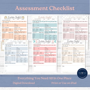 School Psychologist Assessment Checklist, Educational Diagnostician Evaluation Cover Page, Printable School Psych Testing Checklist Page