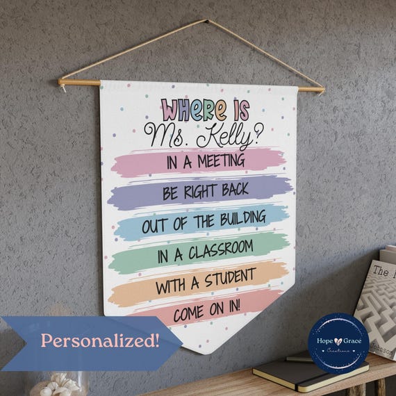 Personalized Where Is The School Psychologist Sign, School Counselor Door Sign, Classroom Teacher Door Sign, Social Worker Office Decor