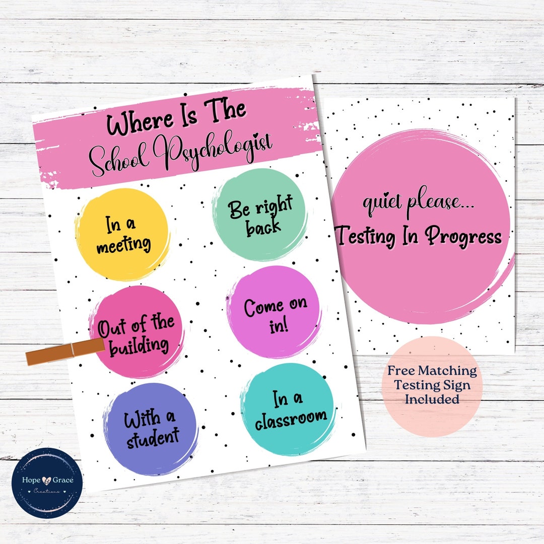 School Psychologist Door Sign, Where is the School Psych Sign, School ...