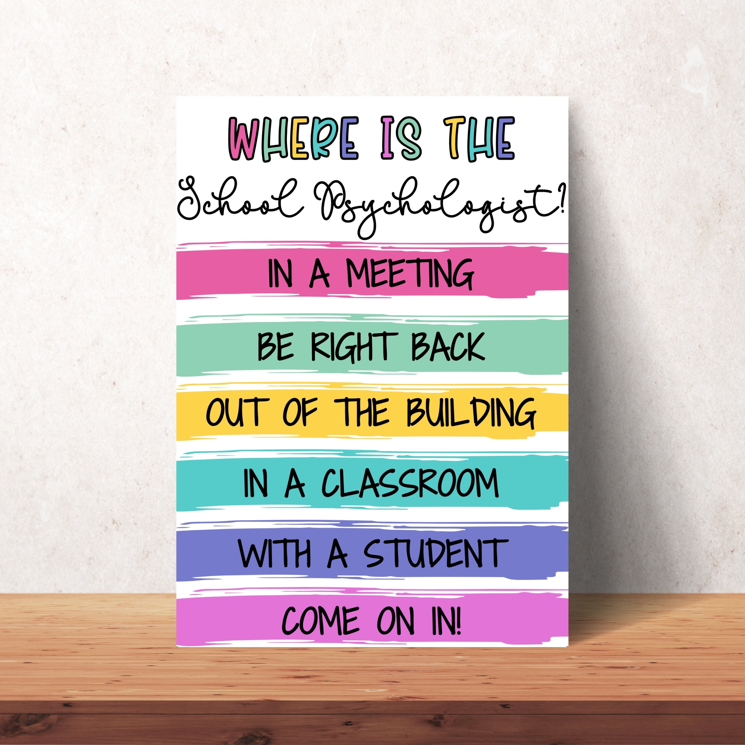 School Psychologist Door Sign, Where is the School Psych Sign, School ...