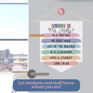 Personalized Where Is The School Psychologist Sign, School Counselor Door Sign, Classroom Teacher Door Sign, Social Worker Office Decor image 4
