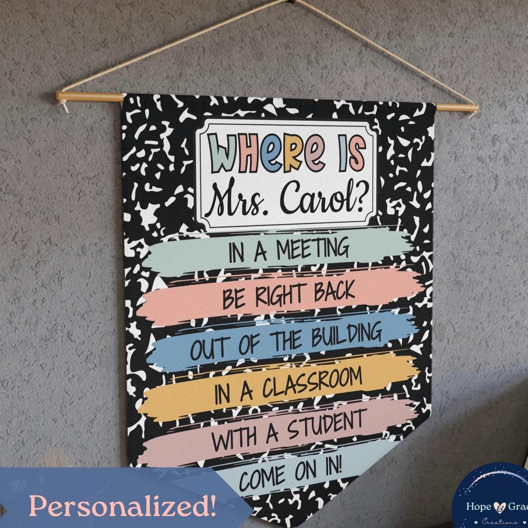 Composition Homework Sign Composition Notebook Personalized Where is the School Psychologist Sign ...