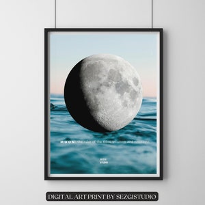 MOON Wall Art, Digital Download, The Ruler Of The Tides, Intuition and Emotions Poster, Inspirational Print, Astrology Print, Printable Art