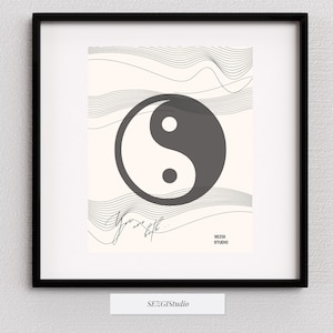 Yin Yang Poster, Digital Download, Abstract Wall Art, Inspirational Poster, Boho Wall Decor, You Are Both Print
