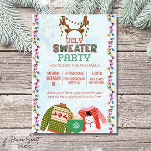 Ugly Sweater Party Invitation - Ugly Sweater Party Invite - Ugly Sweater Party - Christmas Party Invitation