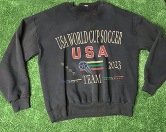 Vintage-Style USWNT World Cup 2023 Soccer Sweatshirt, Womens World Cup Supporter Tee, USA Soccer, Collegiate Crewneck, Oversized 90s Sweater