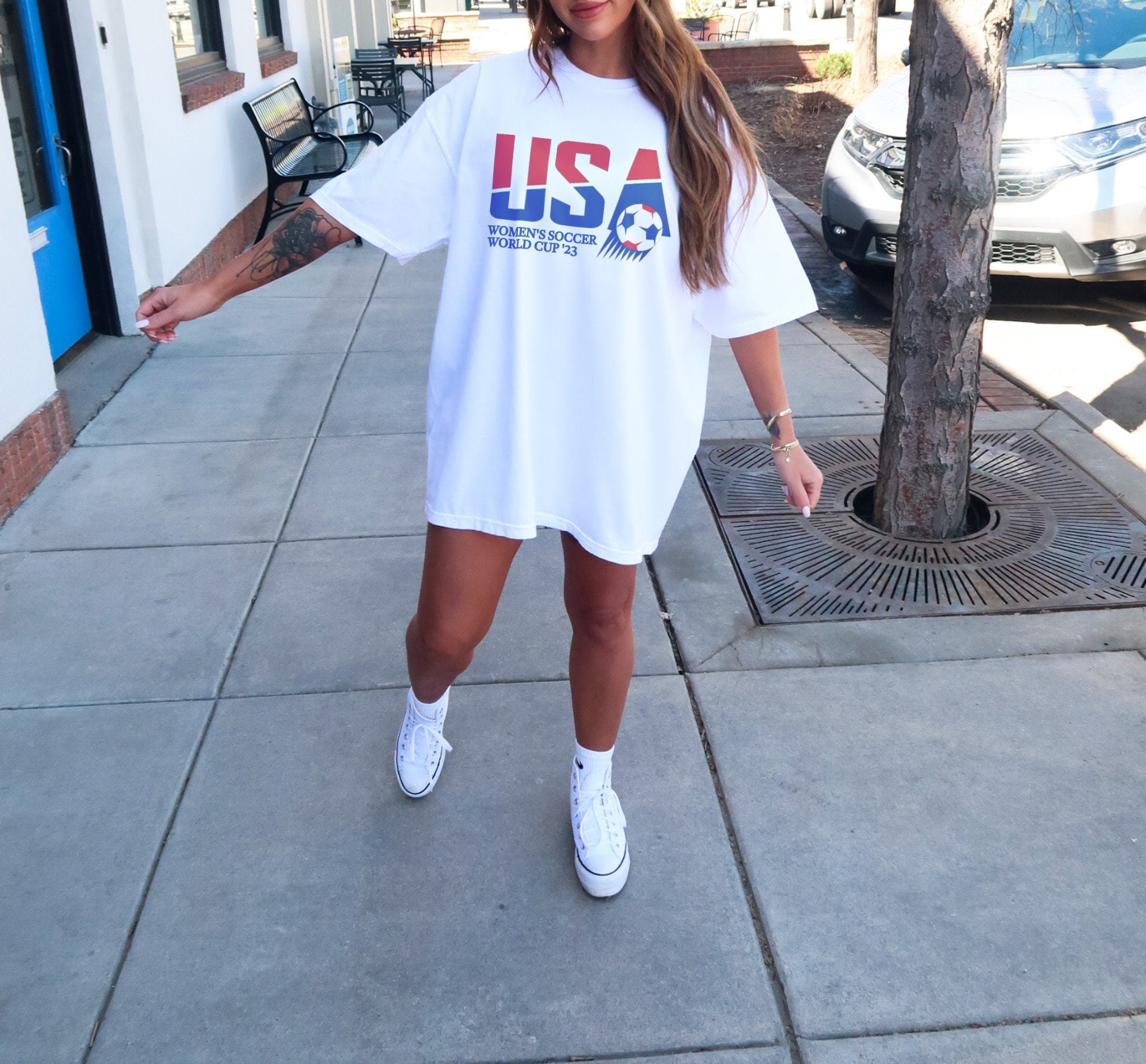 Retro USA Women's World Cup T-Shirt, USWNT T-Shirt, Vintage Oversized Soccer Tee