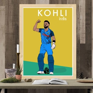 Virat Kohli, Captain Kohli , Digital, Cricket Poster, India Cricket Team, Player, Legendary, Sports fan collectible, Cricket fan must-have