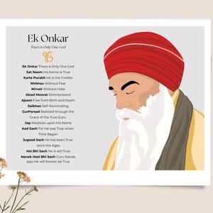 Guru Nanak Sahib Ek Onkar Sikh Sikh Art Punjabi Art illustration Sikhism Panjab Sikh Gifts Sikh Art Punjabi illustration vahe guru mantra