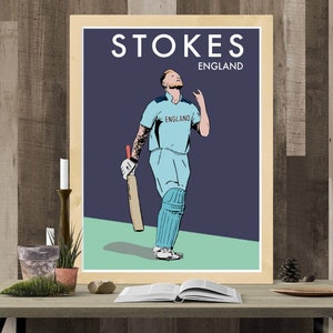 Ben Stokes England Cricket Team, Cricket Poster, England Cricket Team, Stokes wall decor, Cricket icon portrait, Ben Stokes collection, Play