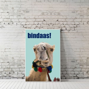 Indian Desi Wand Kunstdruck Poster - Bindaas | Wanddeko | Desi Art | Einweihungsparty Geschenk | Pop Art | Druckbarer digitaler Download