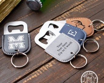 Engraved Bottle Opener Keychain: Personalized Groomsmen Gift