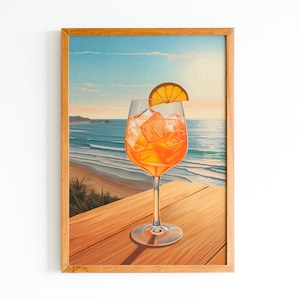Set of 3 Cocktail Prints | Orange Minimalist Digital Art | Bar Cart Decor | Digital Download PRINTABLE Wall Art | Beer