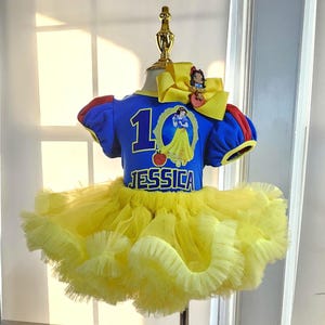 Personalized Snow White Tutu Outfit: Birthday Party Costume