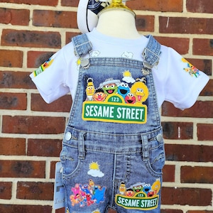 Custom Overalls for Kids, Personalized Birthday Overalls Outfit with Character Design, Toddler Boy or Girl Overall Outfit, Kids Name Outfit.