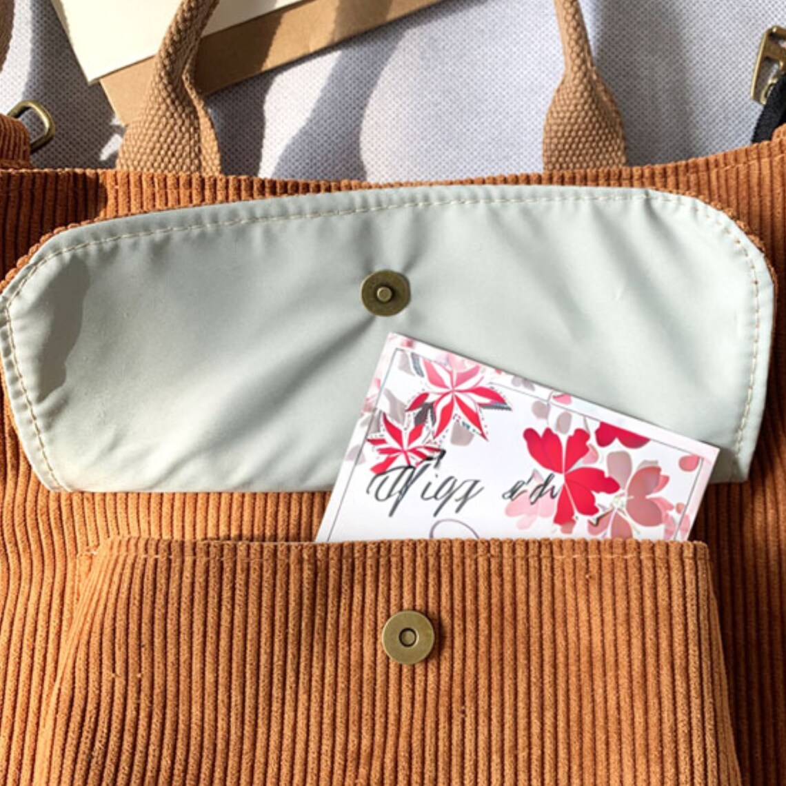 Corduroy Patchwork Messenger Bag