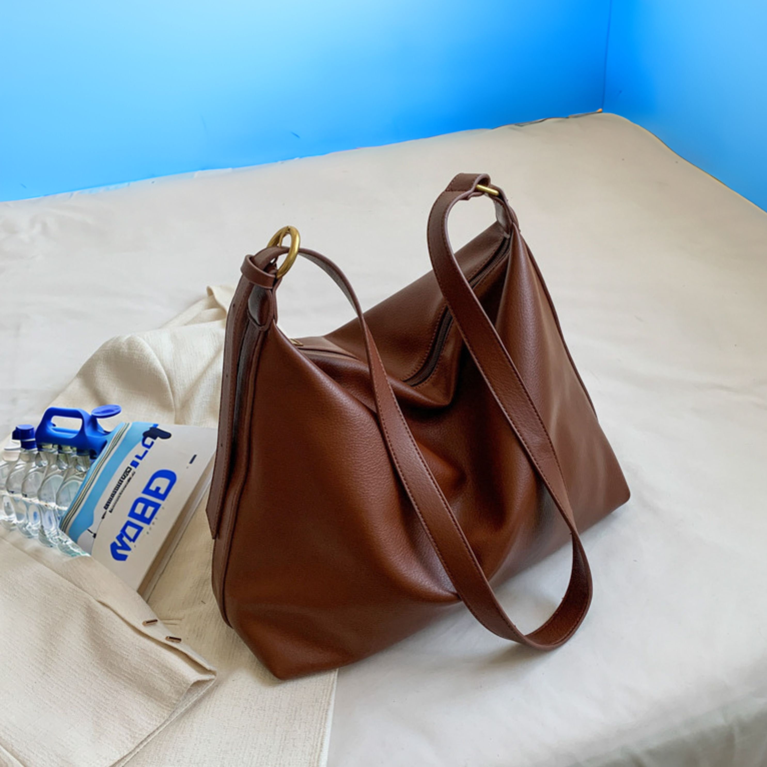 ショルダーバッグ・ポシェット JILLSTUART Gelato Leather Hobo Shoulder Bag Backpack Combina Stylish Women Shoulder Bag Pure Color with Zipper Pocket