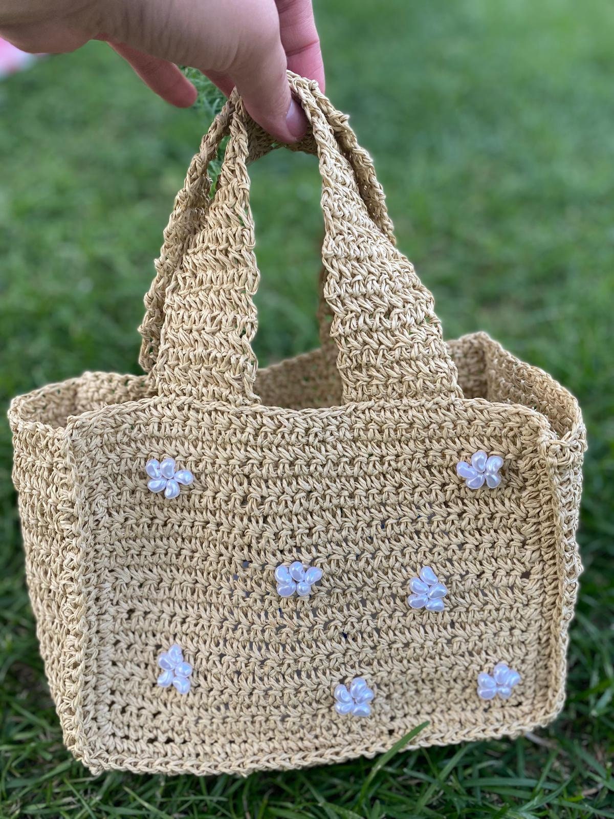 Zara Trafaluc Bag Raffia Crossbody Basket Handmade Straw Wood Handles  Medium