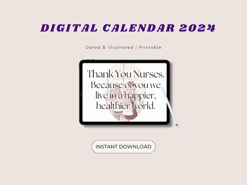 Printable Nurse Calendar 2024 Etsy