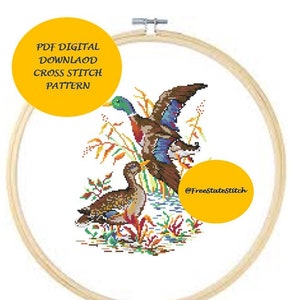 Vintage Duck Cross Stitch Pattern (Digital Download)