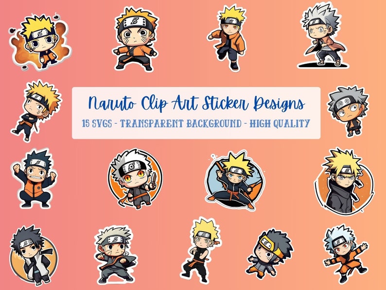 15 Naruto Inspired SVG Sticker Designs SVG Stickers Anime Etsy