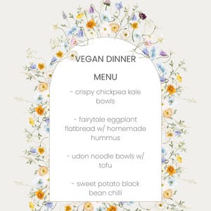 Menu du dîner végétalien Repas végétaliens sélectionnés Menu végétalien sans noix Dîner familial végétalien