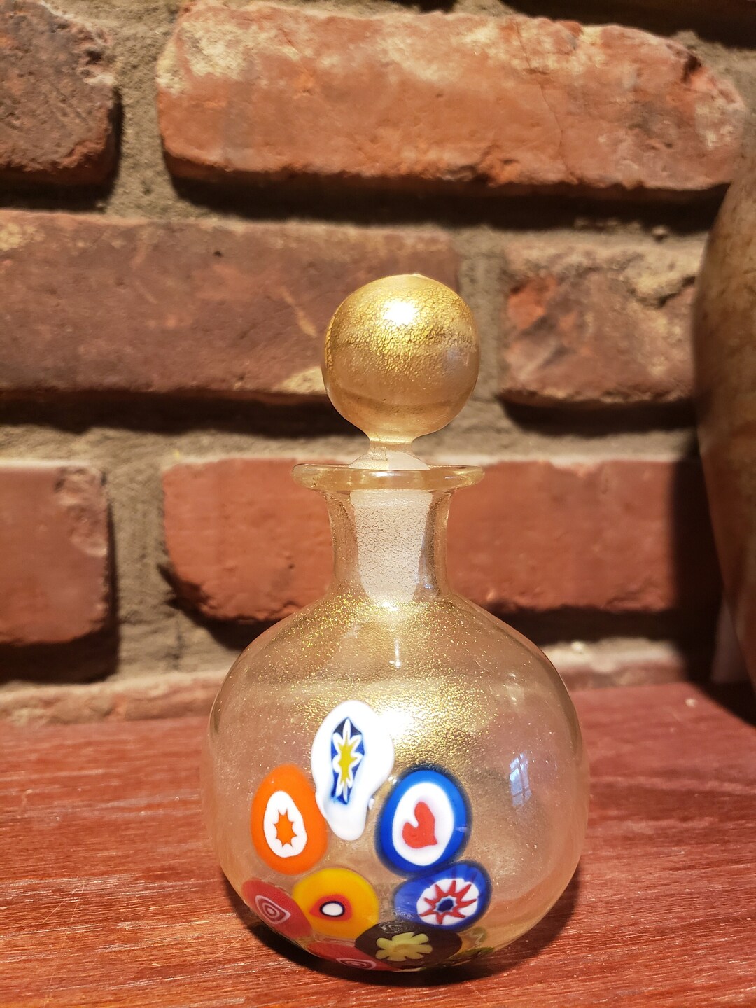 Vintage Murano Millefiori and Gold Dust Perfume Bottle Etsy