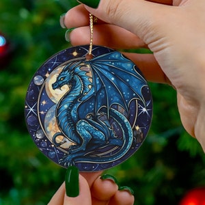 2024 Dragon Year Christmas Ceramic Ornament Dragon Fantasy Christmas Gift Cute Dragon Christmas Ornament New Year Animal Ornament Gift