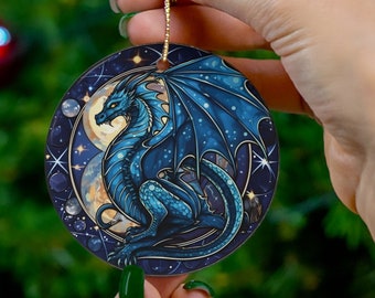 2024 Dragon Year Christmas Ceramic Ornament Dragon Fantasy Christmas Gift Cute Dragon Christmas Ornament New Year Animal Ornament Gift