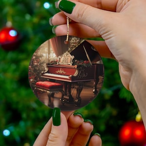 Pianist Christmas Ceramic Ornament Piano Lovers Cute Christmas Gift Piano Ornament Happy Christmas Ornament Musician Gift Pianist Gift
