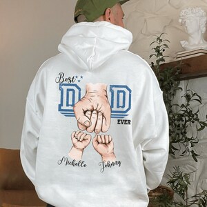 Custom Dad Hoodie Fathers Day Custom Pullover Gift, Dad Appreciation Gift Personalized Father Hoodie with Kids Names Sweater Daddy Gift