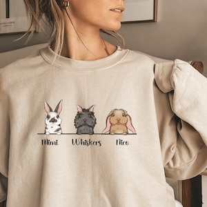 Custom Rabbit Sweatshirt, Bunny Lover Sweatshirt, Cute Rabbit Sweater Gift, Personalized Bunny Shirt, Cute Pet Gift Bunny Mama Crewneck Gift