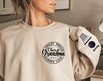 Custom Basketball Grandma Sweatshirt, Basketball Nana Hoodie, Proud Basketball Granny Shirt, Comfy Gigi Outfit, Personalized Grandma Gift