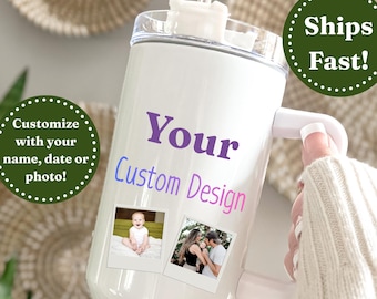 Custom 40oz Tumbler Custom Text Tumbler 40oz Photo Tumbler Photo Tumbler Cup Photo Travel Mug Your Design Here Corporate Tumbler