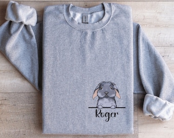 Sweat lapin personnalisé : cadeau personnalisé pour amoureux des lapins