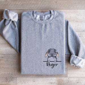 Custom Bunny Sweatshirt, Bunny Lover Sweatshirt, Cute Rabbit Sweater Gift, Personalized Bunny Shirt, Cute Pet Gift, Bunny Mama Crewneck Gift