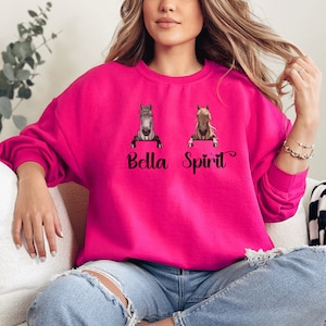 Custom Horse Sweatshirt, Horse Lover Sweatshirt, Cute Horse Sweater Gift, Personalized Horses Mama Shirt, Cute Gift, Horse Crewneck Sweater