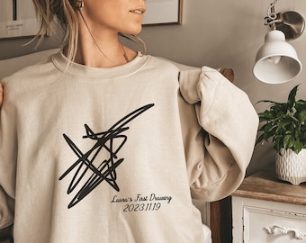 Custom First Drawing Sweatshirt, Kid Art Shirt, Drawing Personalized Gift, Custom Gift, Personalized Drawing Sweater, Children's Art Shirt