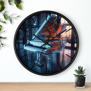 Piano Wall Clock Futuristic Aesthetic Inspired Piano Wall Clock Wall Home Decor Unique Design Piano Lover Clock Gift Silent Decor PianoClock
