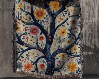 Baum des Lebens Webdecke: Kuscheliger Wandbehang