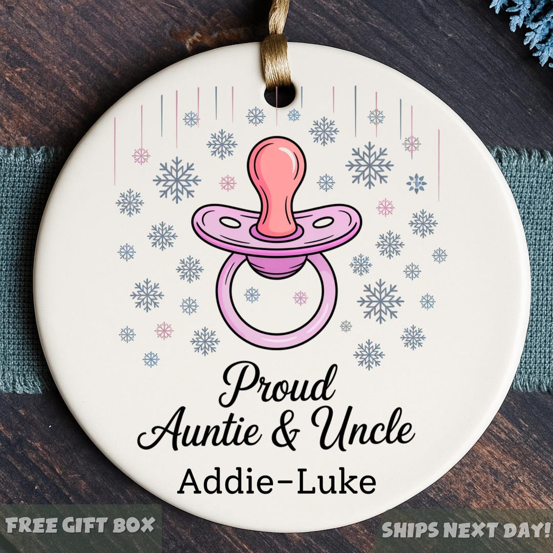 Personalized Aunt & Uncle Baby Announcement Ornament: Custom Christmas ...