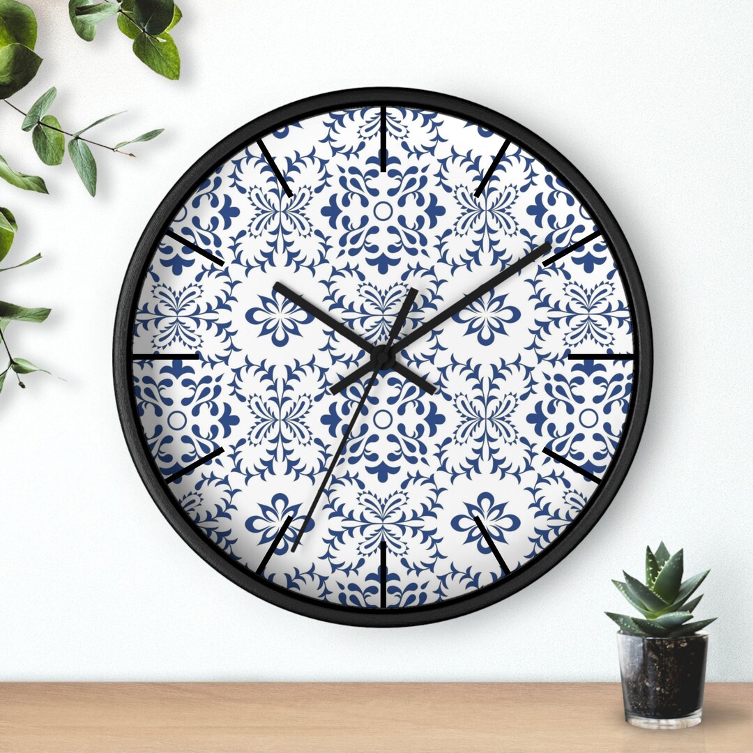 Tile Clock Mediterranean Tiles Inspired Wall Clock Mediterranean Lover Wall Home ...