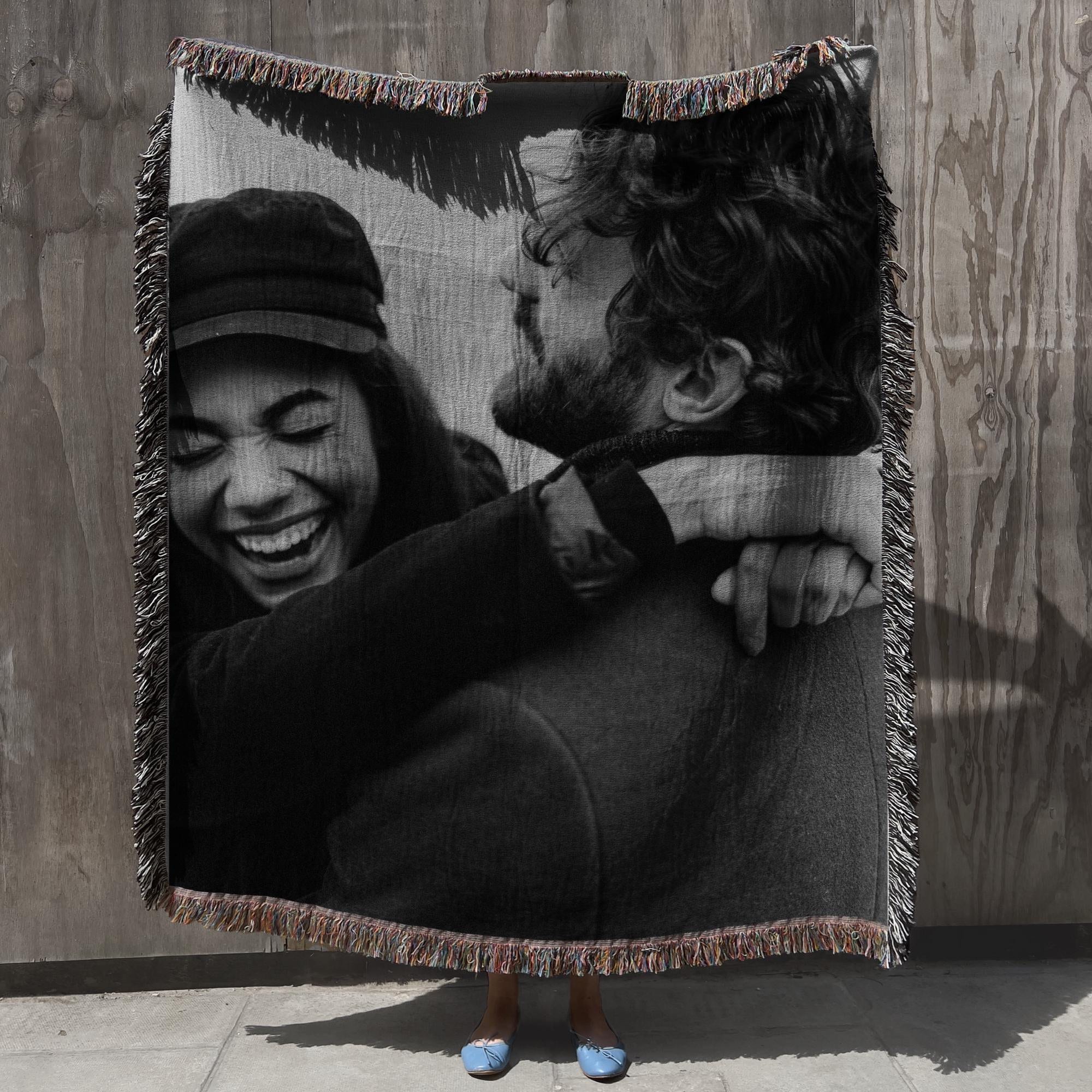 Woven Blanket Personalized Photo Throw Custom Blanket with Picture Made in the USA Gift for Mom Grandma Personalized Memorial Blanket Gift