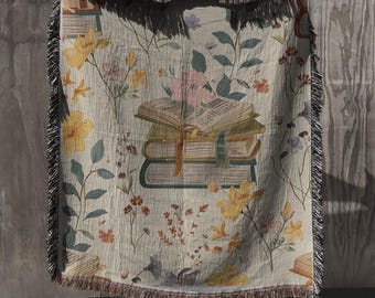 Book Lover Woven Blanket Home Decor Cozy Books Keeper Gift Blanket Thick Blanket Throw Blanket Gift For Mom Woven Tapestry Housewarming Gift